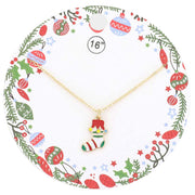 Enamel Christmas Sock Pendant Necklace