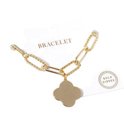 Gold Dipped Quatrefoil Charm Bracelet