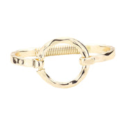 Women's Hammered Open Metal Circle Hook Bracelet