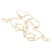 Metal Cut Out Horse Dangle Earrings