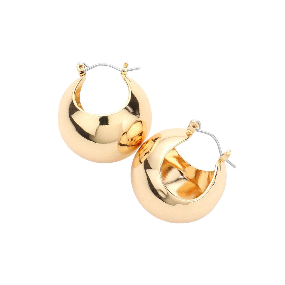 Metal Hoop Pin Catch Earrings