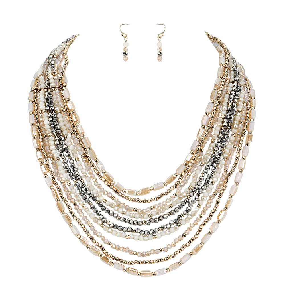 Multi Beaded Strand Necklace