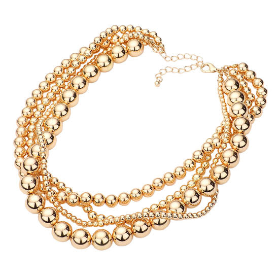 Multi Layered Metal Ball Necklace