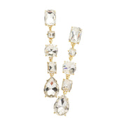 Multi Stone Link Dangle Evening Earrings