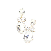 Oval Stone Link Dangle Evening Earrings