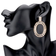 Rectangle Stone Embellished Oven Oval Earrings