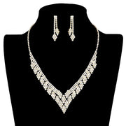 Rhinestone Pave V Shape Necklace