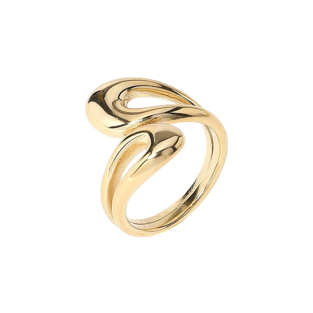 SECRET BOX Hypoallergenic Stainless Steel Teardrop Ring