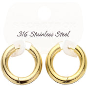 SECRET BOX Stainless Steel Round Classic Hoop Earrings