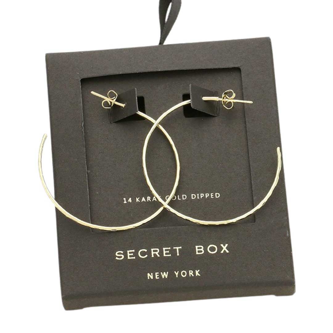 Secret Box Gold Dipped Hoop Earrings