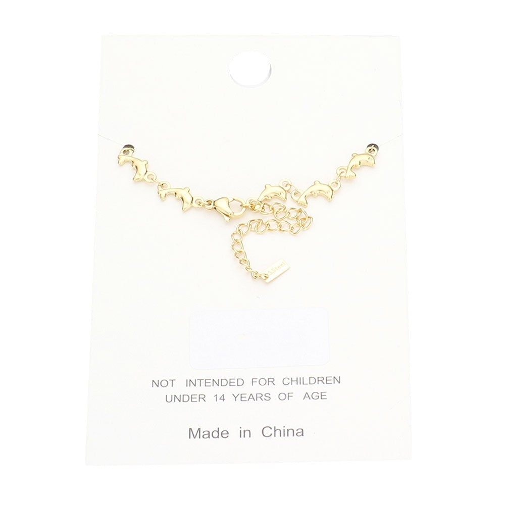 Stainless Steel Dolphin Link Anklet