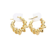 Stainless Steel Spiral Hoop Pin Catch Earrings