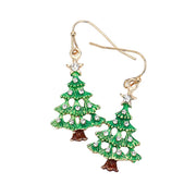 Stunning Christmas Tree Dangle Earrings