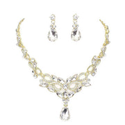 Teardrop Stone Accented Evening Necklace