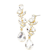Teardrop Stone Dangle Evening Earrings