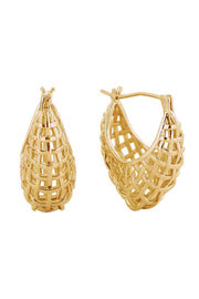 14K Basketweave Pincatch Earrings