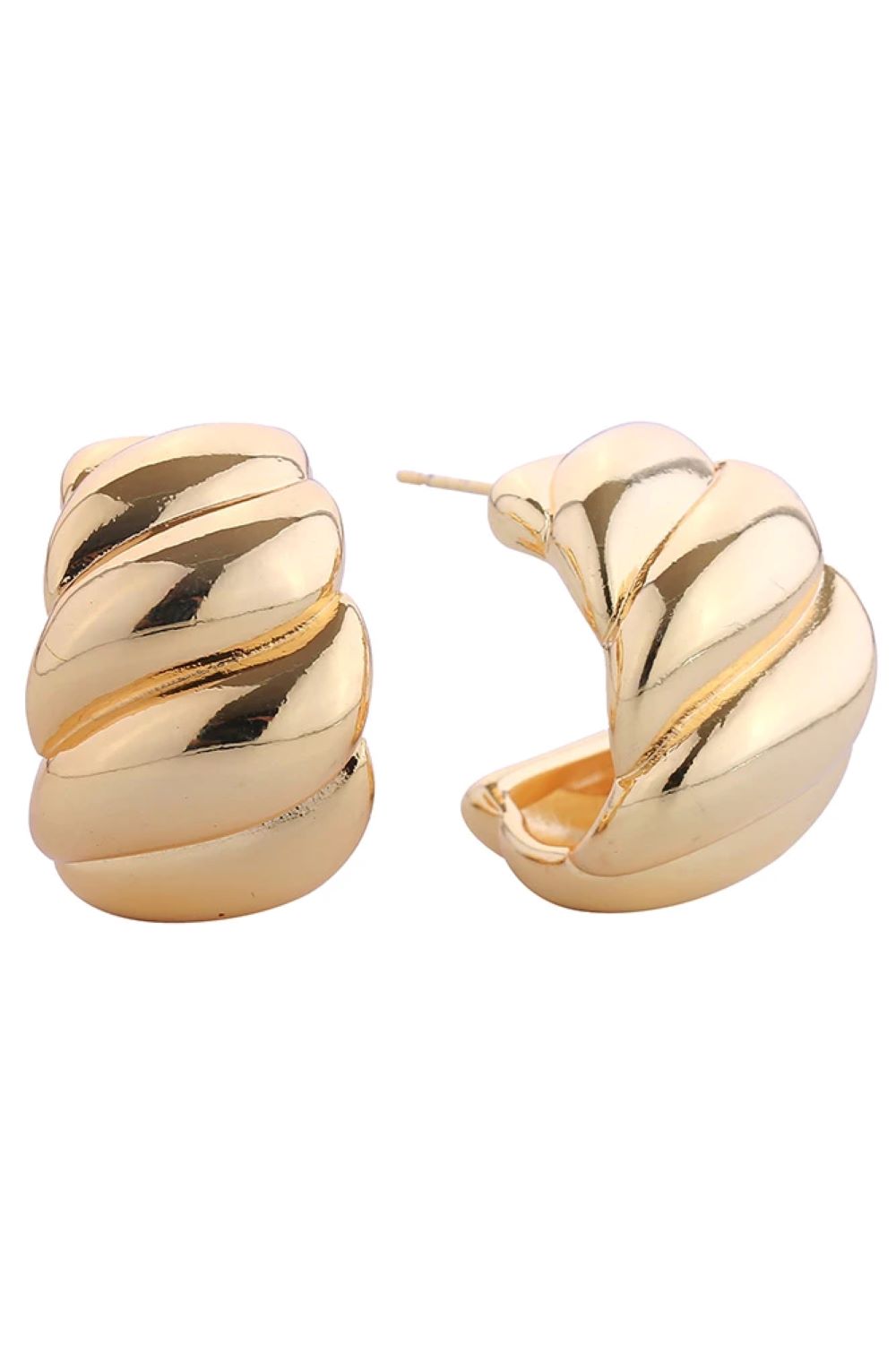 14K Big Wave Post Earring