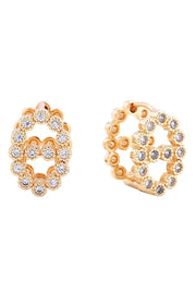 14K Bling Farandole Pave CZ Huggie Earring