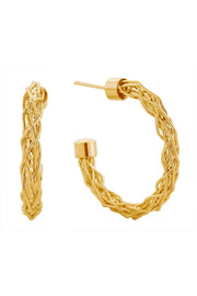 14K Braided Open Hoop Post Earring