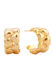 14K Bumpy Heart Post Earring
