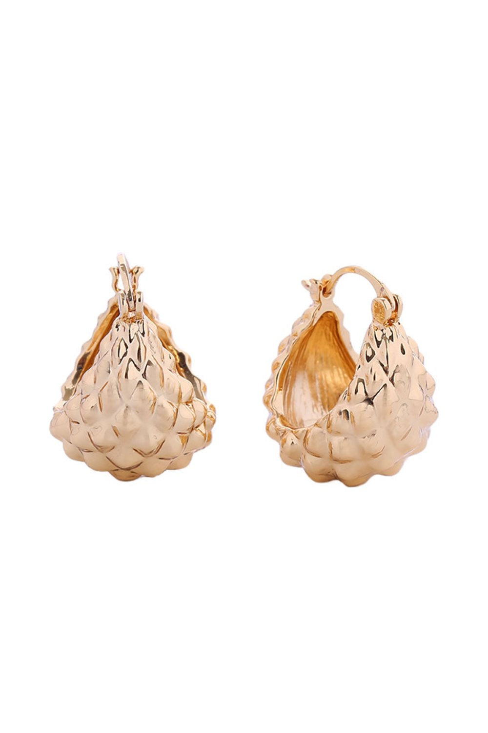 14K Bumpy Rocky Pincatch Earrings