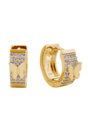 14K Butterfly Pave CZ Earrings