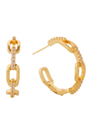 14K Chain Link Hoop Earrings