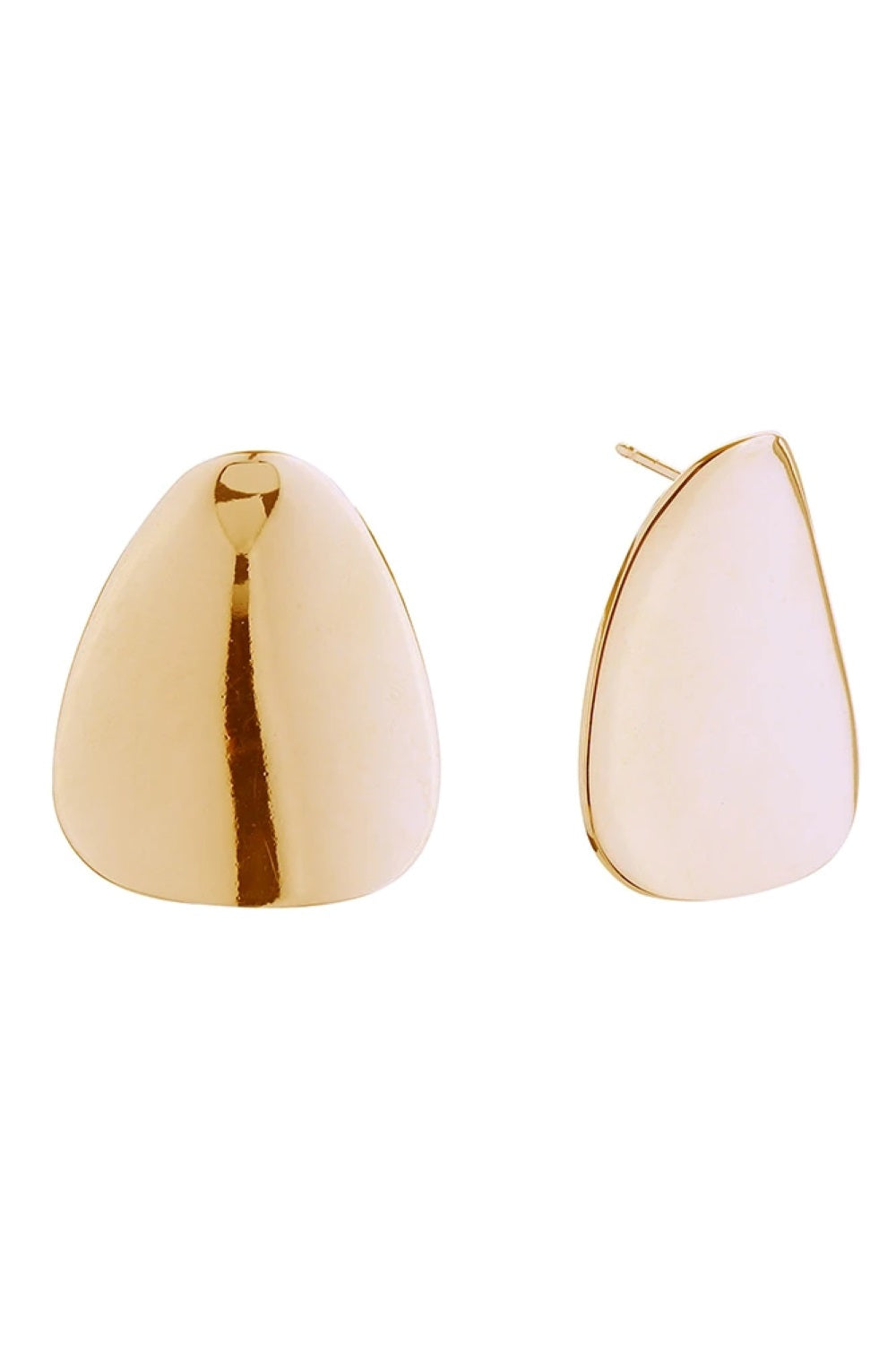 14K Circular Triangle Post Earrings