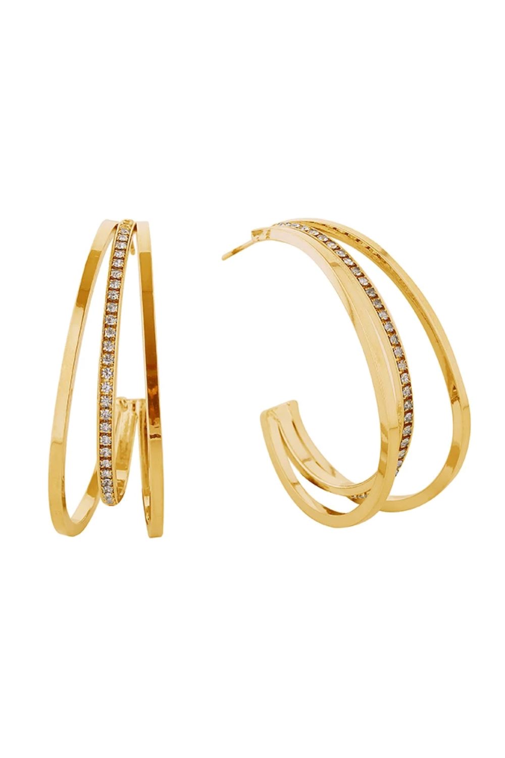 14K Criss Cross Hoop Earrings
