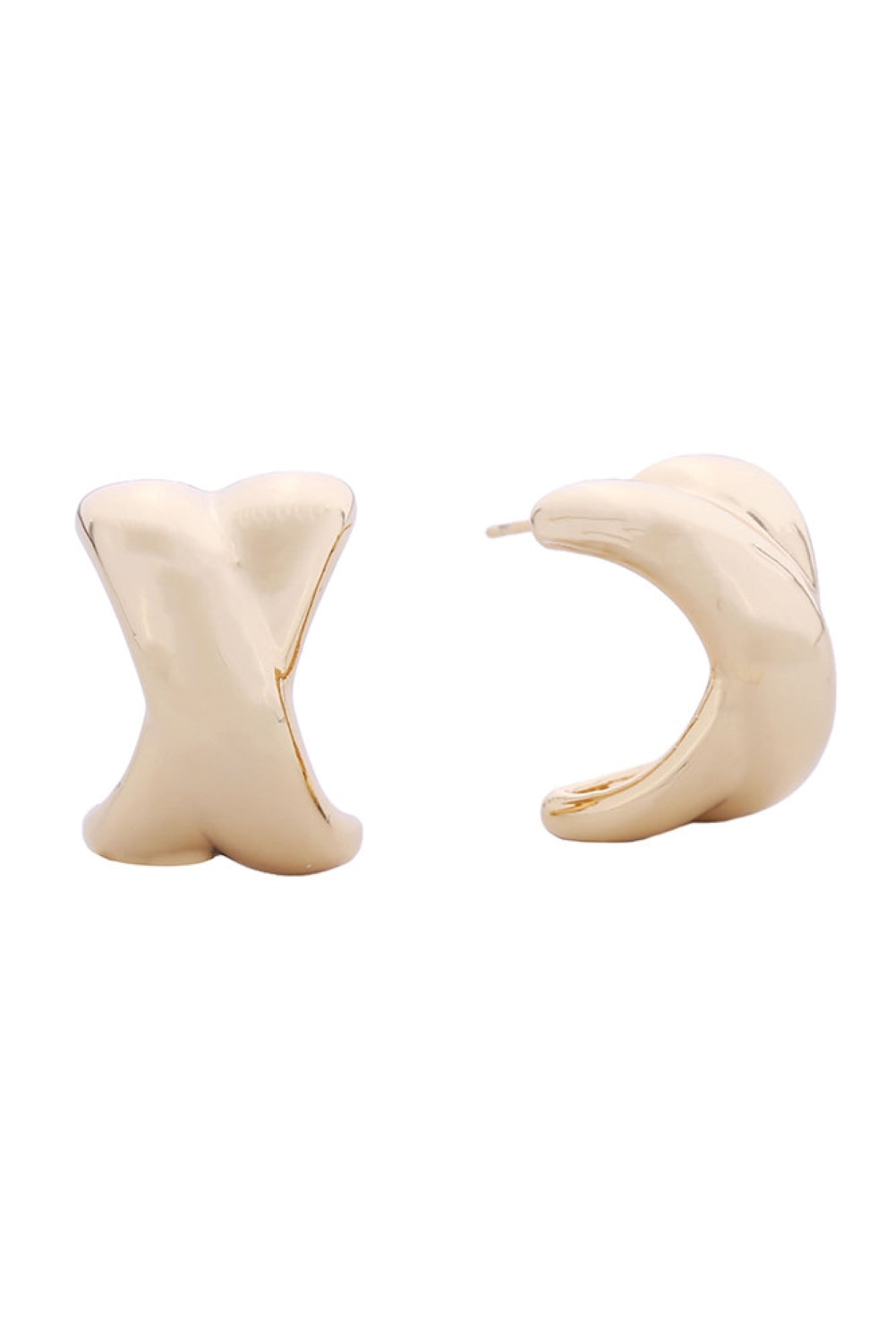 14K Criss Cross Post Earrings