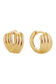 14K Criss Cross Trio Hoop Earrings