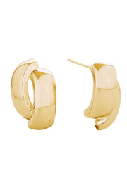 14K Cross Ribbed Post Earrings