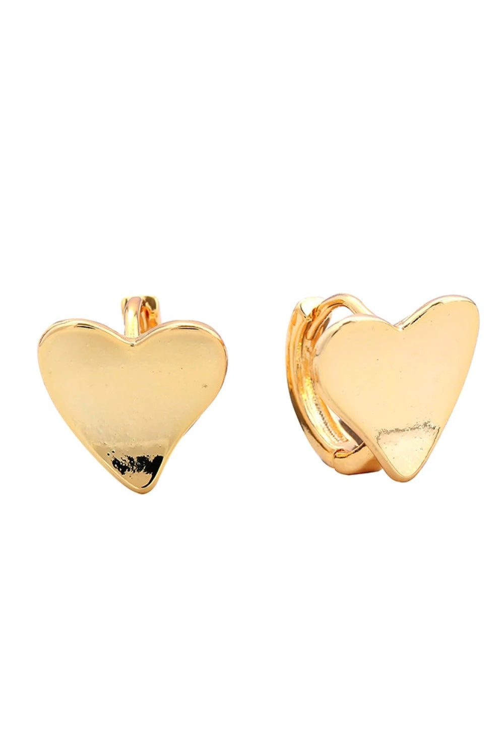 14K Crushed Heart Post Earring