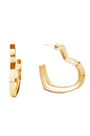 14K Dipped Heart Shape Post Earring