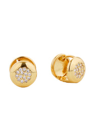 Elegant 14K Dipped Huggie Earring Cz Paved Earring