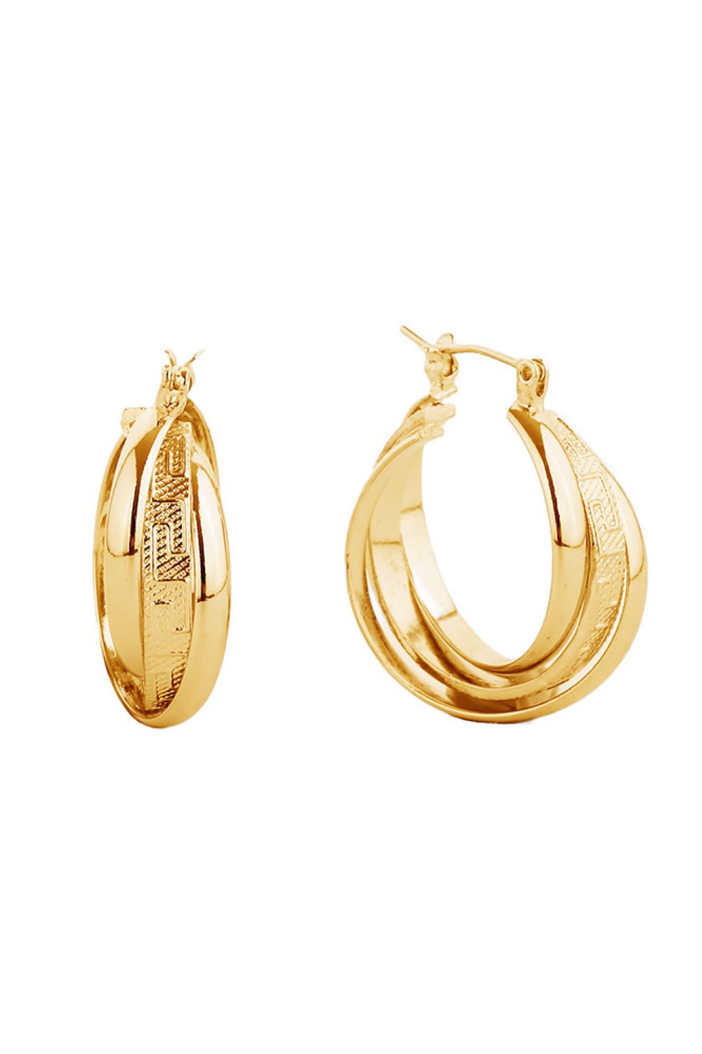 14K Dipped Pin Catch Hoop Earring