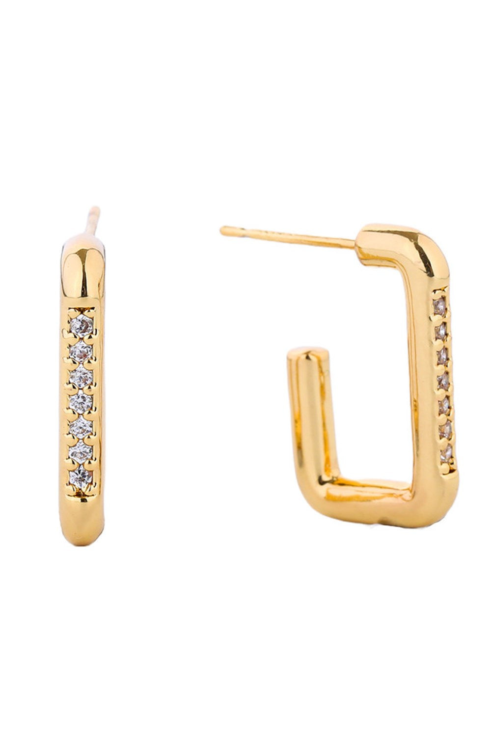 Timeless 14K Dipped Post Cz Paved Earring