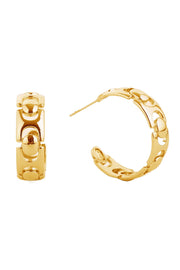 Elegant 14K Dipped Post Hoop Earring