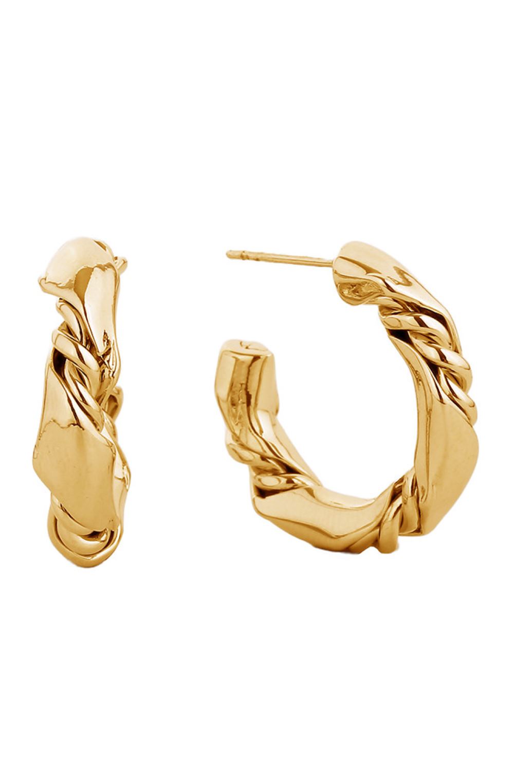 Glamorous 14K Dipped Post Hoop Earring