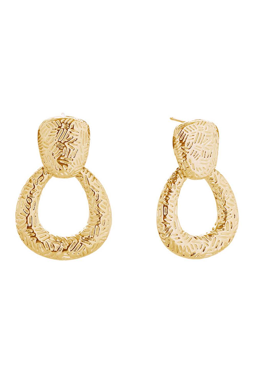 14K Door Knocker Post Earrings