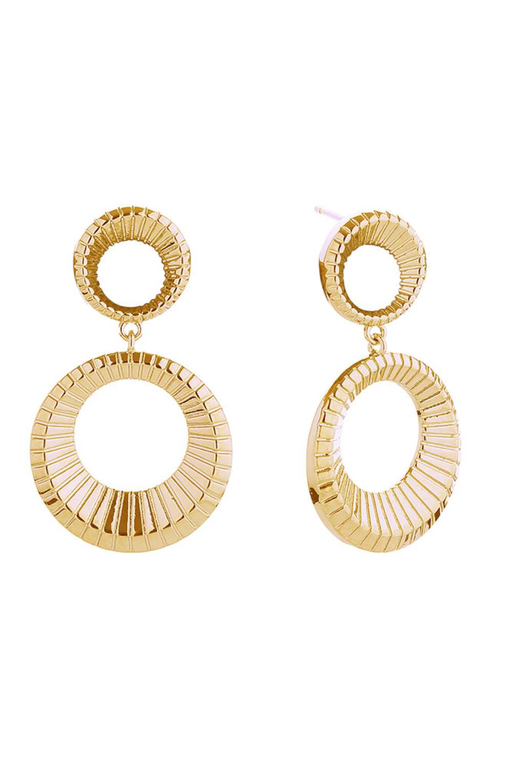 14K Double Loop Post Earrings