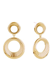 14K Double Loop Post Earrings