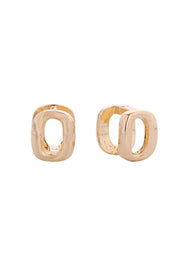 14K Double Oval Huggie Earrings