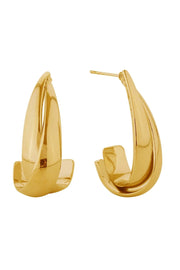 14K Double Teardrop Post Earrings