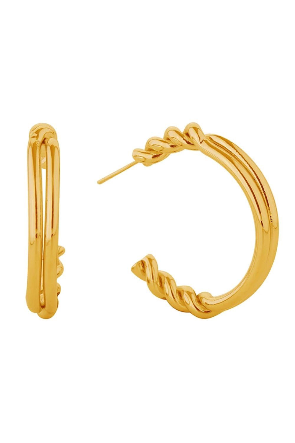 14K Double Wire Post Earrings