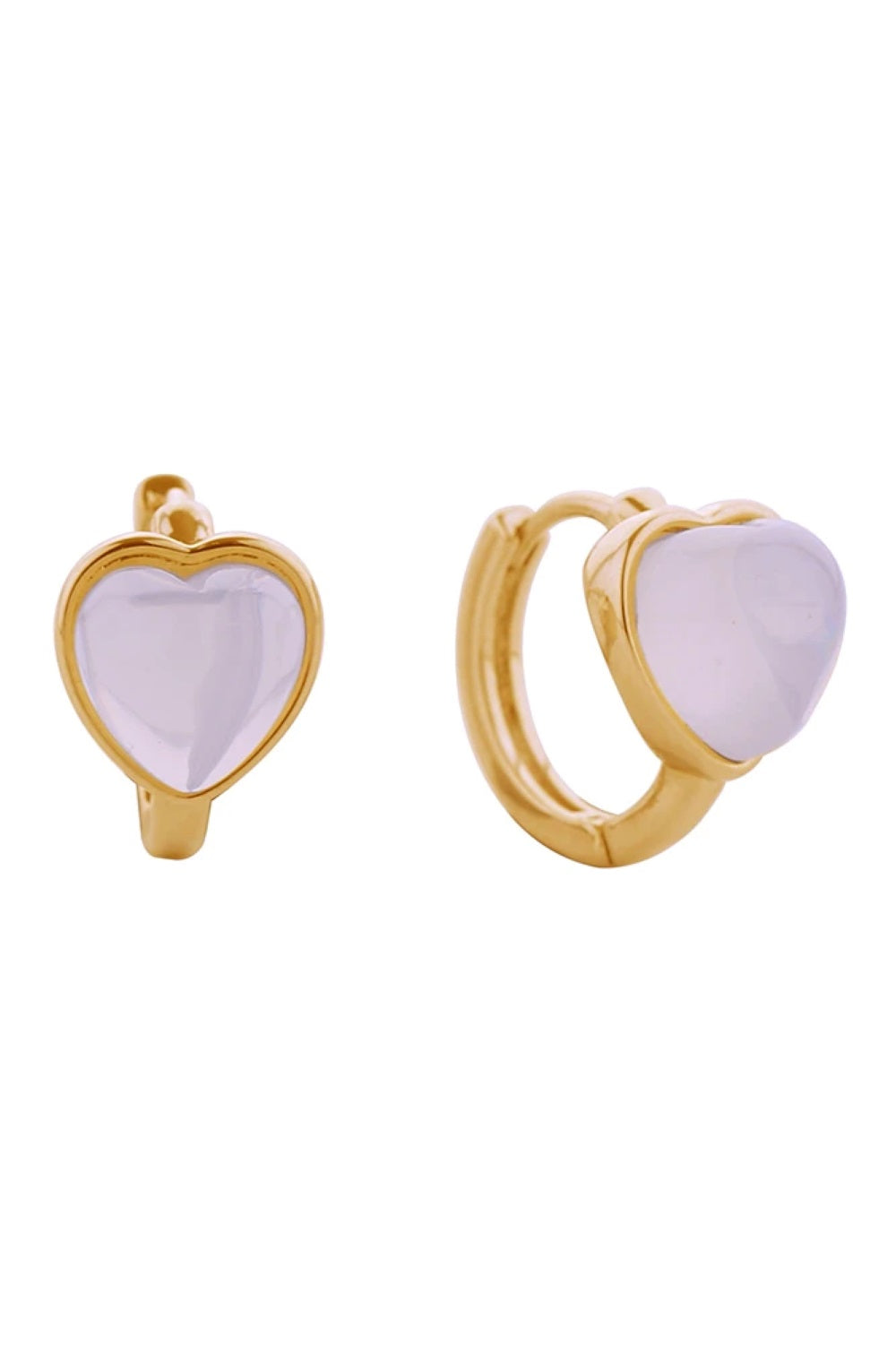 14K Dreamy Heart Huggie Earrings
