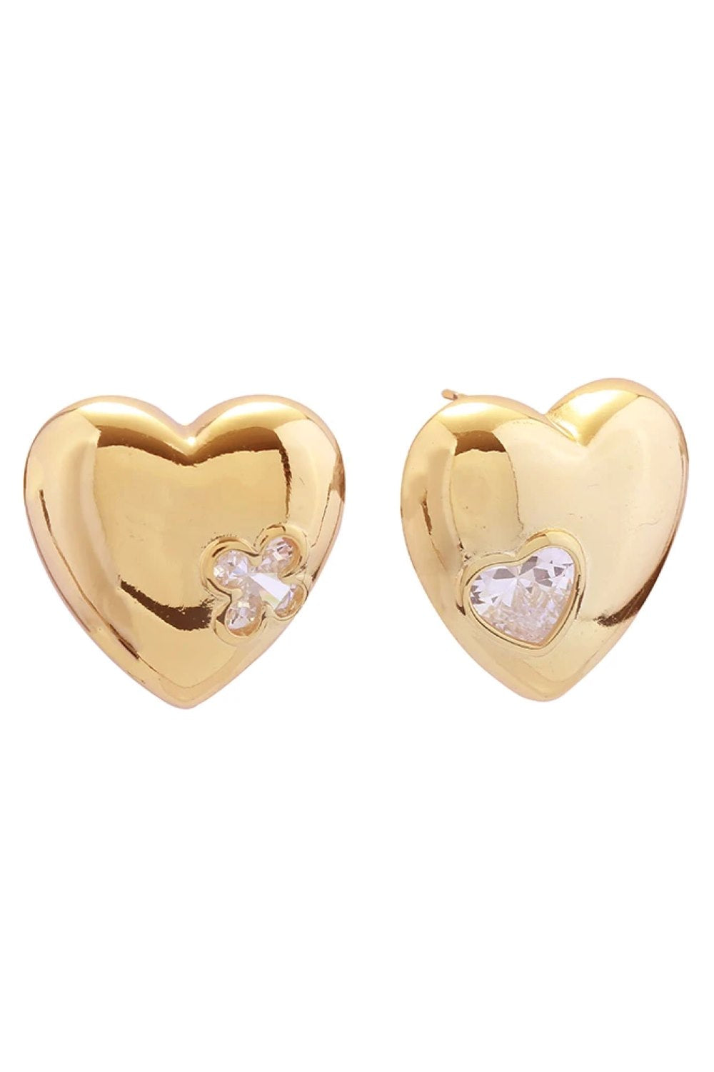 14K Dreamy Heart Pave CZ Post Earring