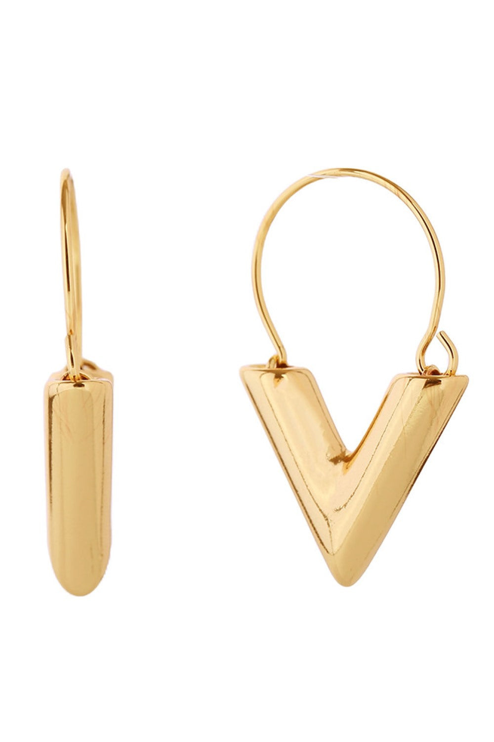 14K Essential V Hoop Earrings