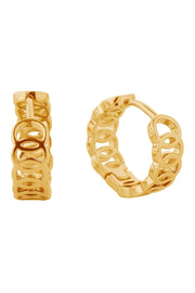 14K Eternity Ring Huggie Earrings