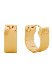 14K Flat Top Huggie Earrings